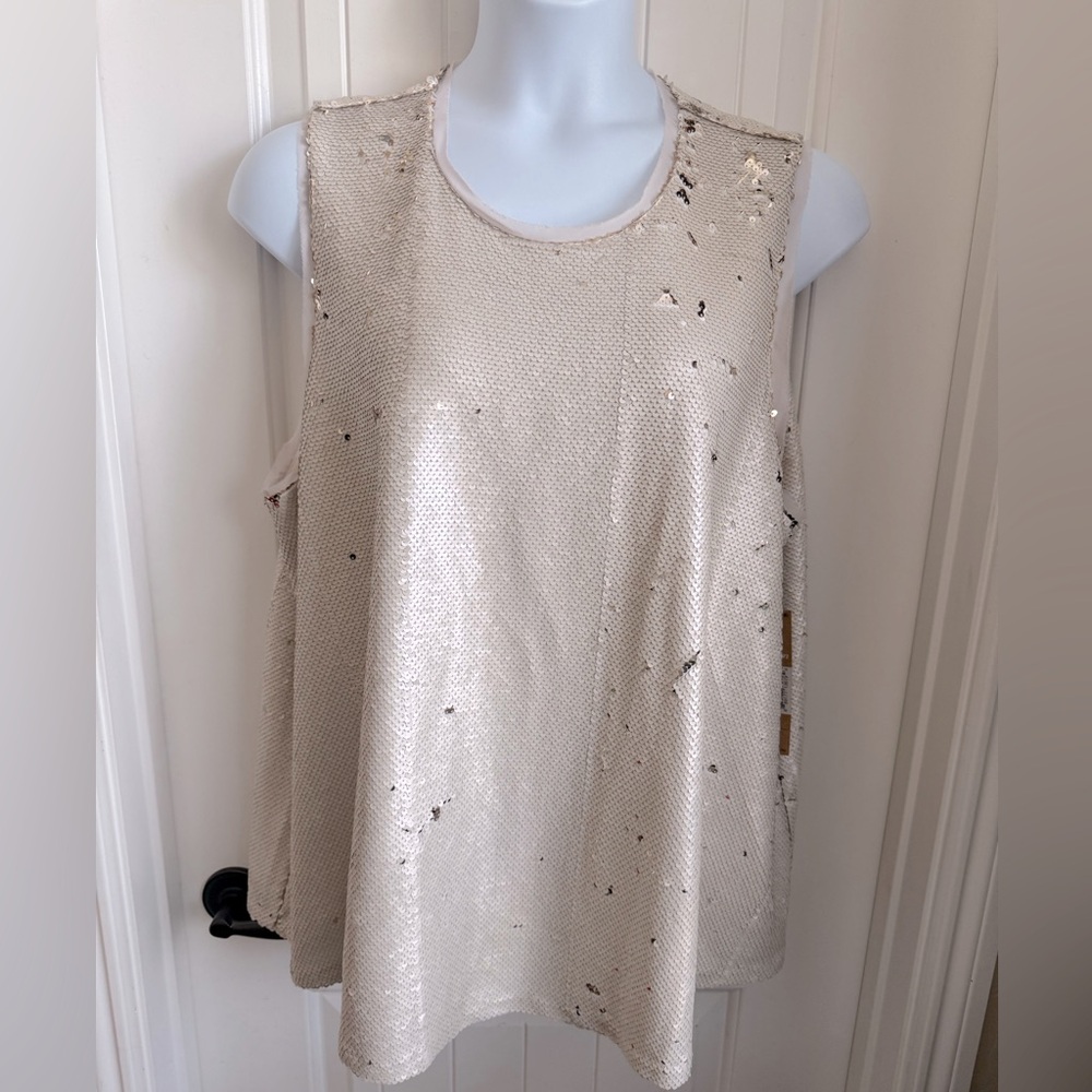 NWT Rachel Roy Sequined Tank Collaboration w/Macys in Champagne, Size 3X